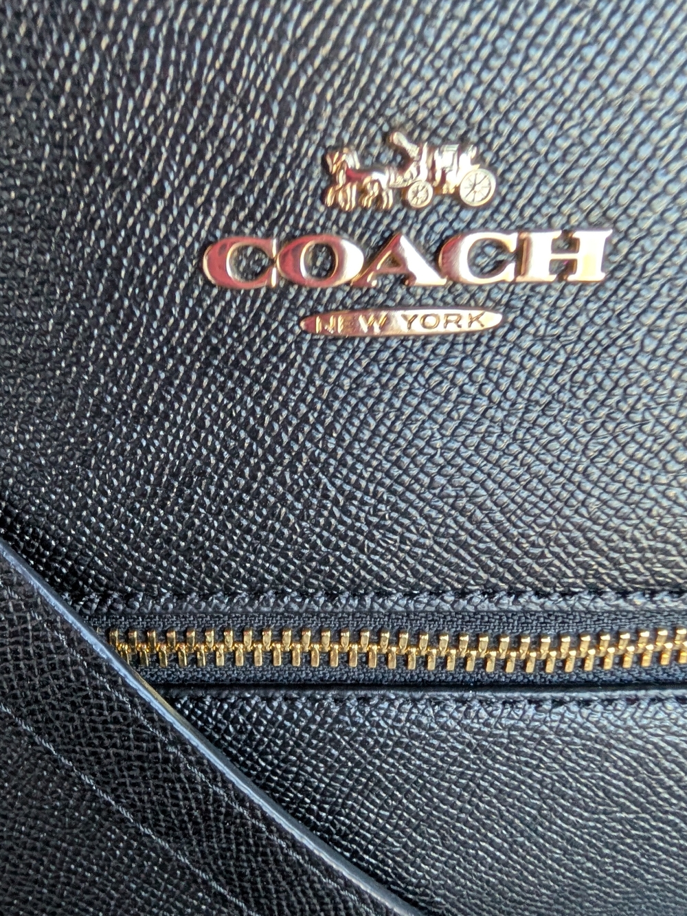 Coach Black Saffiano Leather Tote with Wallet - Picture 2 of 7